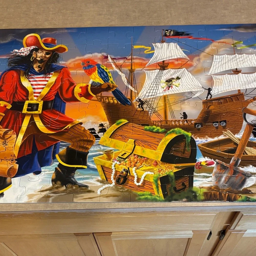 Melissa & Doug Pirate Adventure Puzzle with Red and Blue
